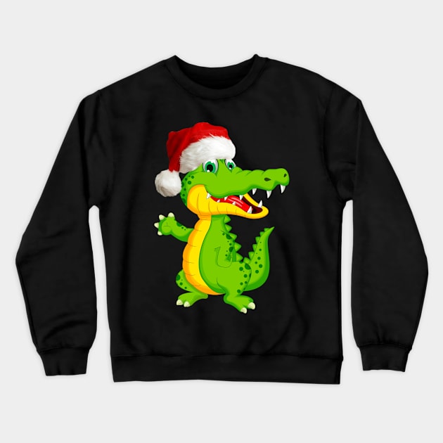 Graphic Style Chistmas Crocodile Crewneck Sweatshirt by Sveteroc